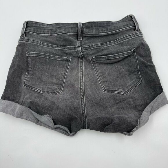 HM Denim Shorts Womens Size 2 Gray Mid Rise 1" Inseam Cotton Blend Stretch - Picture 2 of 5